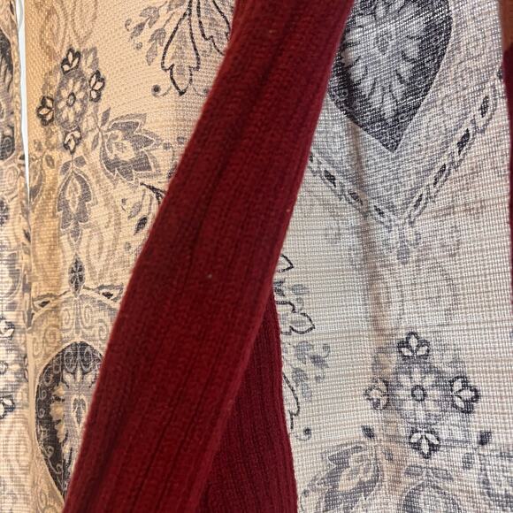 Cozy Co By Cozy Casual Mauve And Burgundy Stripe‎ Off Shoulder Sweater Size S/M - Picture 7 of 10